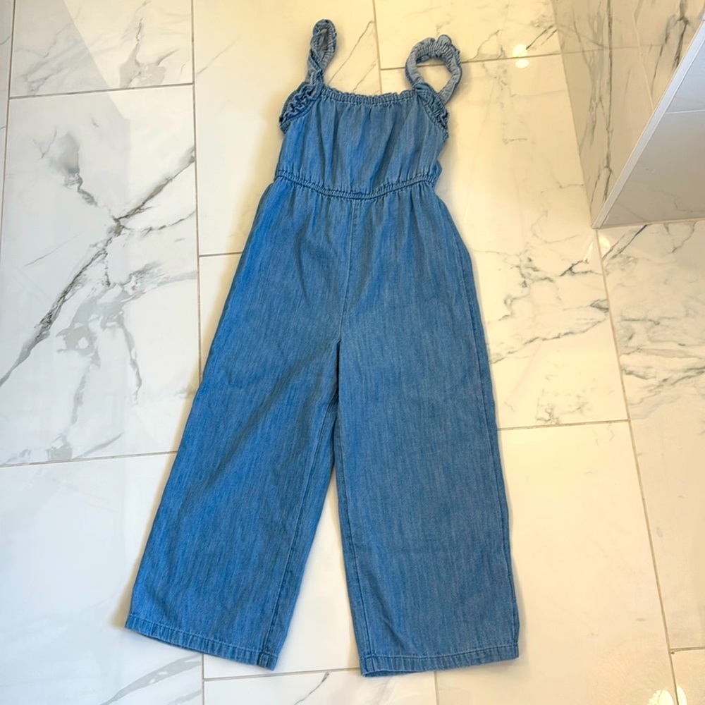 Old Navy girls chambray jumpsuit size 8